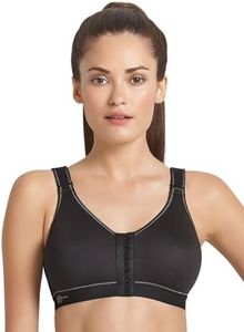 Anita active Women's Frontline Open Sports Bra, Black, 36 36D UK