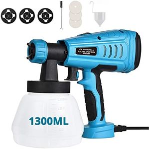 Tilswall Paint Sprayer, Electric Paint Gun with 1300ml Detachable Tank max 1200ml/min, 3 Spray Patterns, 3 Nozzle Sizes for Fence, Cabinet, Home Painting
