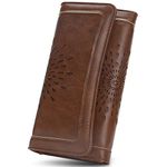 APHISON Womens Wallet RFID Blocking PU Leather Clutch Long Wallet for Women Card Holder Ladies Phone Purse (COFFEE)