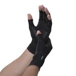 Copper Fit Compression Gloves Infused with Menthol for Maximum Recovery, Black, Large/X-Large