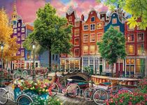 Ledgebay DIY Paint by Numbers Kit for Adults Unframed Canvas Beginner to Advanced Paint by Numbers Kit Kits Include Acrylic Paint Brushes Tabletop Easel (Beautiful Sunset in Amsterdam 16x20 Unframed)