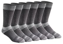 Dickies mens Dri-tech Moisture Control Max Full Cushion Crew Socks Multipack, 3.0 Full Cushion Charcoal (6 Pairs), Shoe Size: 12-15