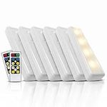 Brilliant Evolution Wireless LED Under Cabinet Light 6 Pack with 2 Remote Controls, Battery Powered Lights, Kitchen Under Cabinet Lighting, Touch Light, Stick On Lights, Push Light