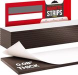 Magnetic Tape Strips with Adhesive Backing | Strong Adhesive Magnets for Crafts | Flat No-Roll Flexible Sticky Magnet Sheet Stickers for Wall, Whiteboard, Fridge (5 Tape Strips - 6")