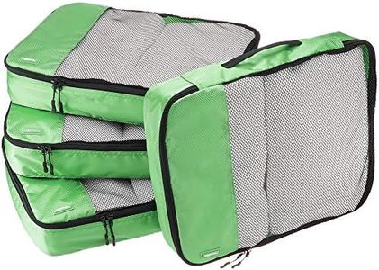 Amazon Basics 4 Piece Packing Travel Organizer Cubes Set - Large, Green