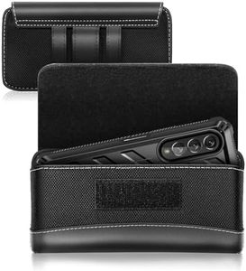 SUPCASE Galaxy Z Fold 6 Case with Belt Clip, Military-Grade Drop Protection, Wear-Resisting Leather Pouch Cover for Z Fold 6/5/4/3, Black