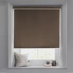 HIPPO 100% Blackout Roller Blinds for Windows UV Protection, Waterproof, Room Darkening, Corded Roll Up and Down Blinds for Home & Office Customizable (4FTX5FT, Muddy-Chocolate)