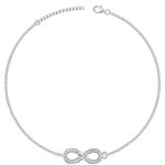 GIVA 925 Silver Infinity Zircon Anklet,(Single) |Gifts for Women and Girls | With Certificate of Authenticity and 925 Stamp | 6 Months Warranty*