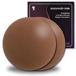 Savannah Rose Reusable Invisible Silicone Nipple Covers Adhesive, Flexible & Lightweight, Self-Adhesive, Refined Thin edges – Also Includes 2xProtective Shields, 4xDress Tape – Colour Caramel (8 cm)