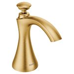 Moen S3946BG Transitional Deck Mounted Kitchen Soap Dispenser with Above The Sink Refillable Bottle, Brushed Gold