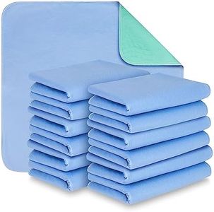 Hearth & Harbor Incontinence Bed Pads Washable Waterproof 34”x36”, Washable Pee Pads for Adults, Elderly, Kids & Pets, Heavy Absorbency Pads for Beds for Incontinence Adults 12 Pack Reusable Underpads