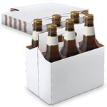 MT Products White Cardboard 6 Pack Bottle Carrier 12 oz. - Beer Bottle Holder (Pack of 10) - Made in The USA