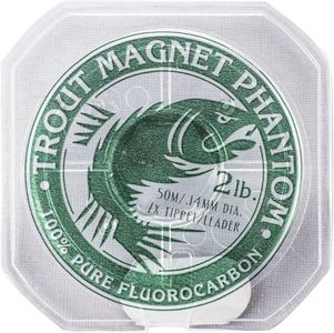 Trout Magnet Phantom 100% Fluorocarbon Fishing Leader Line, 50M (2lb, 3lb, 4lb Test), 2lb, 7X Tippet, (87481)