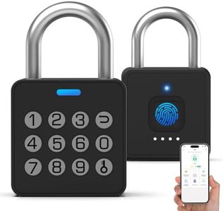 Eseesmart Fingerprint Locker Lock with Code, Combination Padlock Smart Fingerprint Biometric Keyless Combo Lock Waterproof for Outdoor Fence Gate Shed Gym School Locker Storage