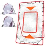 YNSZAS 𝑵𝑬𝑾 [3-in-1] Pitch Back Baseball Rebounder, 6x4 FT, Adjustable Bounce Back Return Board Net for Baseball, Softball, Lacrosse, Volleyball, Tennis, Throwing Partner, Catching Trainer