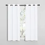 NICETOWN Pure White Kitchen Curtains for Small Window, Home Decor Grommet Window Covering 2 Panels for Winter, 34 Inches Wide x 54 Inches Long Per Panel