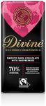 Divine 70% Dark Chocolate with Raspberries, 90g