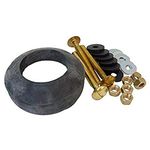 LASCO 04-3809 Toilet Tank to Bowl Bolt Kit Brass Bolts with Washers, Hex/Wing Nuts, Gasket, for Norris or Mansfield Toilets