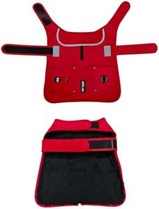 Joyride Harness FrostFlex Dog Winter Jacket - Fleece Lined & Water-Resistant - Snowsuit with Pockets for Treats & Poop Bags - Durable Cold Weather Dog Coat - Red Rush-S