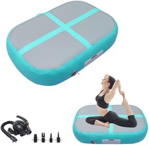PPXIA Gymnastics Air Roller Air Barrel Inflatable Tumbling Mat, Tumble Track Backhandspring Mat Gymnastic Equipment with Pump for Yoga Training Cheerleading Home Use