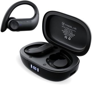 TREBLAB X3 Pro - Workout True Wireless Earbuds, Comfortable Earhooks, Bluetooth 5.3, Punchy Bass, Noise Isolation, 145H Playtime, IPX5 Waterproof, Sweatproof, 2 Mics for Calls, Sport Bluetooth Earbuds
