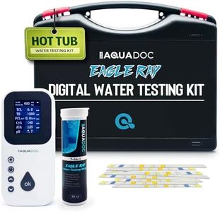 Digital Water Testing Kit - Digital Hot Tub Water Tester for Pool - Digital Chlorine Tester for Pool by AquaDoc with Water Analyzer and Test Strips