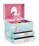 Jewelkeeper Unicorn and Rainbow Musical Jewelry Box with 2 Pullout Drawers, The Beautiful Dreamer Tune