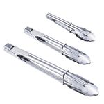 HINMAY Stainless Steel Kitchen Tongs Set Metal Cooking Tongs Kitchen Food Tongs for Barbecue Cooking Salad Grilling Frying and Serving (7 9 12 Inch 3 Pieces)