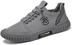 Mens Walking Shoes Summer Casual Breathable Canvas Sneakers Non-Slip Low-top Sport Jogging Shoes Men's Lightweight Tennis Casual Shoes Men's Lace up Fashion Sneakers Loafers & Slip-Ons Grey