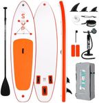 FunWater SUP Inflatable Stand Up Paddle Board 10'6×33"×6" Ultra-Light Inflatable Paddleboard with ISUP Accessories,Fins,Adjustable Paddle, Pump,Backpack, Leash