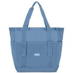 LARKSON Beach Bag Blue - Smilla - Tote Bag with Zip for Men & Women - Family Holiday, Sports, Swimming - Shopping Bag Made From Pecycled PET - Water Repellent