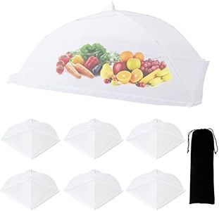 ZMCINER 7 Pack Food Tents Food Covers for Outdoors Mesh Screen Include 1 Extra Large (40"X 24") & 6 Standard (17"X 17") Collapsible and Reusable Mesh Food Covers for Outside, BBQ Party Supplies, Fruit