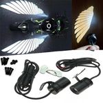 Motorcycle LED Angel Wings Style Light Waterproof, Universal fit for All Motorcycle and Car Models (White Color Angel Wings Reflection) (Pack of 1 SET)