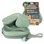 Light My Fire 6-Piece Camping Mess Kit for 1 Lunch Kit with 3-in-1 Reusable Spork Camping Utensils, Mess Kits for Scouts - BPA-Free Dishwasher Safe Lunchbox, Hiking Backpacking Picnic, Sandygreen