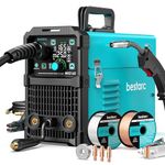 Bestarc 165A MIG Welder, 110V 220V 4 in 1 Gas/Flux Core MIG/Lift TIG/Stick Welder Machine, Large LED Display Welding Machine, IGBT Inverter Welder MIG165 Soild Gasless Synergy MIG Welder
