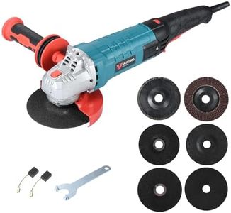 VERGING Angle Grinder, 4 1/2 Angle Grinder 10-Amp, 1200W Multifunctional High Power Grinder Tool with Grinding and Buffer Polishing Capabilities, Non-Slip Handle, and Auxiliary Handle Shockproof