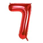 40 Inch Red Foil Balloon Number 7, 0-9 Numbers Balloon Large Helium Balloons Numbers for Girls Boys Birthday Decoration / Anniversary Decoration / New Year's Eve Decoration (Red #7)