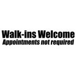 Walk ins Welcome Appointments not required Window Sticker Barber Hairdresser Beauty Salon Nail Bar Decal