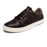 OLUKAI Women's Pehuea Li ILI Leather Sneaker Dark Java/Dark Java - 20433-4848