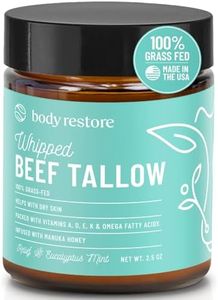 Body Restore Grass Fed Whipped Beef Tallow for Skin, Face, Body, Dry Skin - with Manuka Honey, Jojoba Oil, Fathers Day Unique Gifts for Dad, Grandpa, Son, Best Friend, Travel Essentials - Eucalyptus