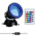 Lychee Waterproof Underwater Spot Lights, Remote Control Amphibious Change Color Submersible Lights for Garden Pond Aquarium Courtyard Swimming Pool Fountain Fish Tank (Set of 1)