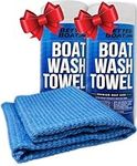 Super Absorbent Towels Wash & Drying Chamois Cloth Synthetic Smooth Boat Cooling Towel Shammy Towel for Car Drying Towel Marine Grade Car Towel Cleaning Supplies Wash Chamois Towel Dry PVA Wash 2 PK