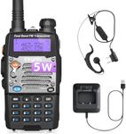 eSynic Upgrade 5W Walkie Talkies uv5r Rechargeable UV-5R Radio Walkie Talkies Dual Band VHF/UHF Clear Calls Long Range 2 Way Radio with LED Display 128CH Supports VOX FM Functions for In&Outdoor