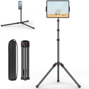 XXZU 182cm/72in Tablet Floor Stand Tripod,Tablet Tripod Floor with 360° Rotation Ball Head,Height Adjustable Stand Holder with Case,for Phone/iPad/Music/Stream/Recording and All 4.7-13inch Devices