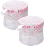 Meowoo Bra Laundry Bags,2Pcs Cylinder Shaped Underwear Washing Bag for Adult and Baby Lingerie,Stockings,Hosiery,Knickers,Socks