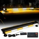 80 LED 29.5 Inch Roof Top LED Strobe Light, Magnetic Warning Emergency Hazard 26 Flashing Modes Flashing Lighting Bar Beacon Double Side for Construction Vehicles Plow/Tow Trucks Pickup