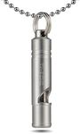 TI-EDC Titanium Emergency Whistle, Loud Portable Keychain Necklace Whistle for Emergency Survival, Life Saving, Hiking, Camping, and Pet Training