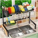 Over The Sink Dish Drying Rack, Kitchen Large Over Sink Dish Drying Rack, Suitable for 95% Sinks, Effective Drainage Drying, Kitchen Dish Drying Rack, 24.8"-35.4"