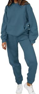PAODIKUAI Women 2 Piece Outfits Hoodie Sweatsuits Set Sweatpants Long Sleeve Sweatshirt Matching Joggers Tracksuit Sets(indigo,2XL)