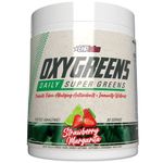 EHPlabs OxyGreens Super Greens Powder - Spirulina & Chlorella Superfood, Green Juice Powder & Greens Supplements with Prebiotic Fibre, Antioxidants & Immunity Support, 30 Serves (Strawberry Margarita)